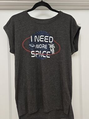 Dark Gray Graphic Tee with NASA Logo